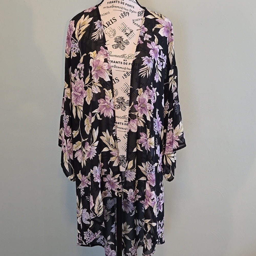 Polyester Flower Printed Kimono